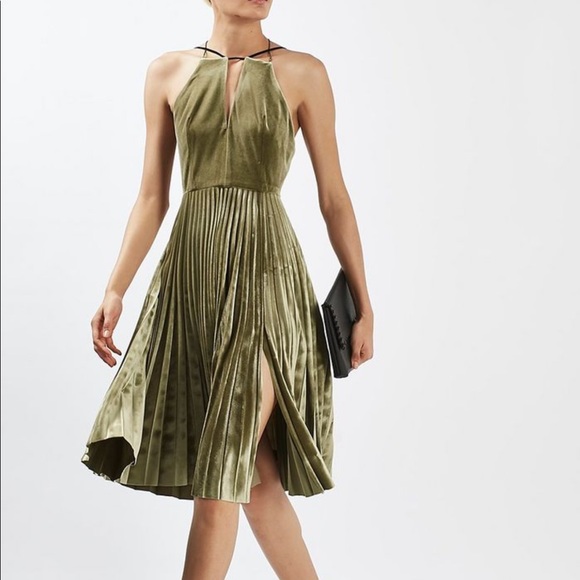 Topshop Dresses & Skirts - Velvet pleated mini